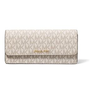 Women's White Jet Set Large Flat Wallet